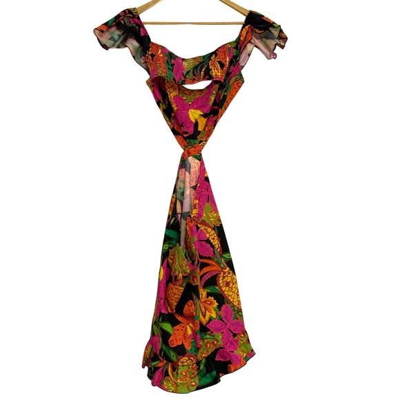 Multi Color Cut Out Sides Off Shoulder Dress - Picture 1 of 3